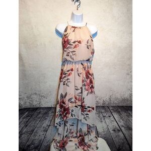 Scobe lined chiffon high low dress large